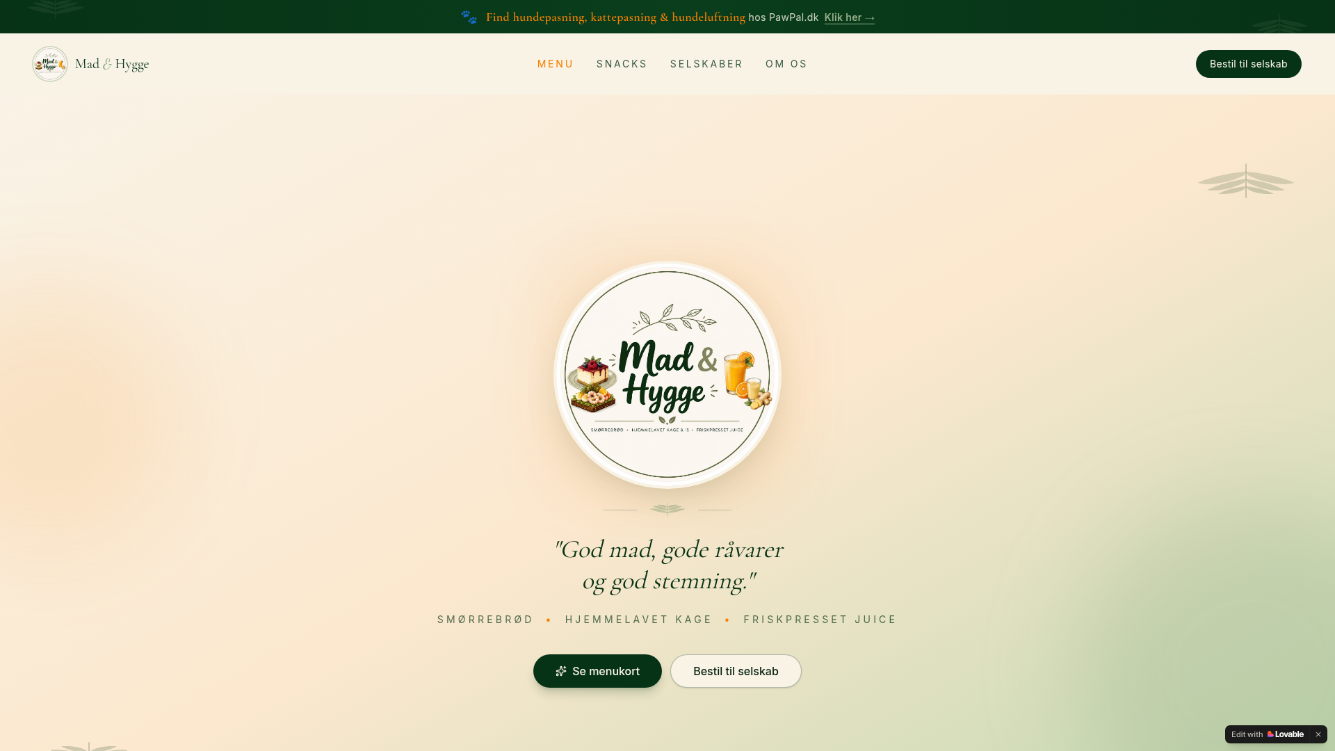 Screenshot af Mad & Hygge